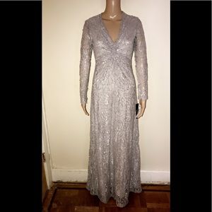 Tahari grey gown